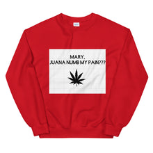 Load image into Gallery viewer, Mary, Juana numb my pain???: Unisex Sweatshirt